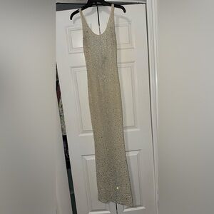 Banjul Cream Dress with Colorful Rhinestones